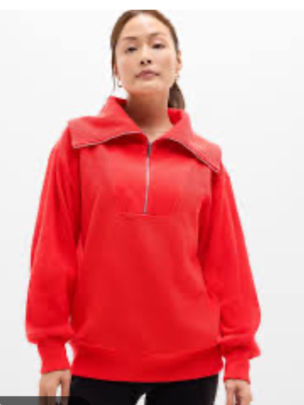 Athleta ottoman rib 1/4 zip sweatshirt size small